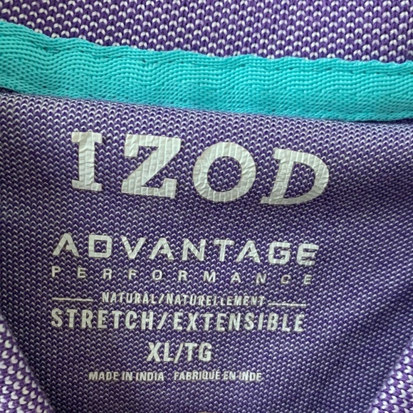 IZOD Purple Cotton Knit Performance Golf Shirt Men’s Large - Picture 11 of 13